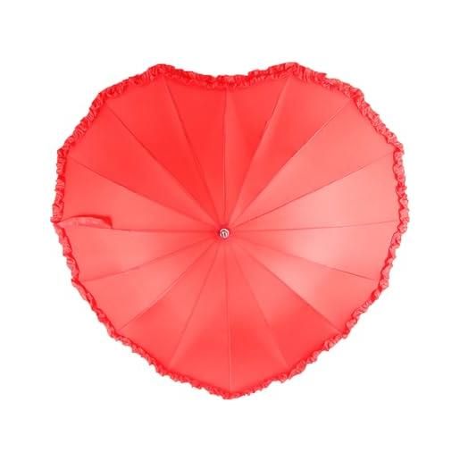 Ousidiman ombrelli a forma di cuore, parasole e pioggia, accessori da donna, per matrimoni, san valentino, feste di fidanzamento