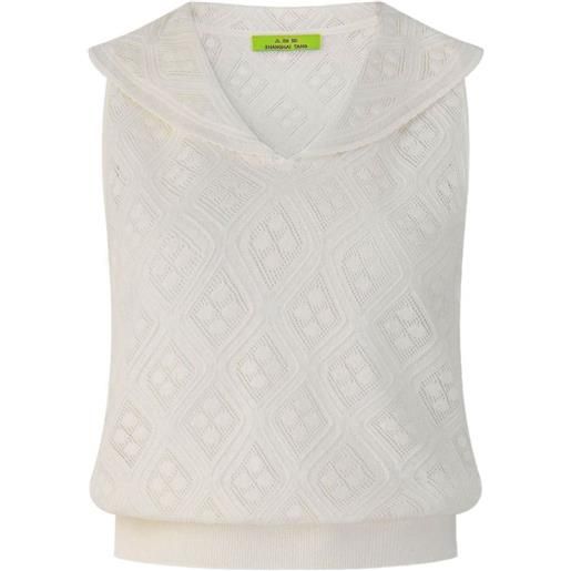 Shanghai Tang top a coste - bianco