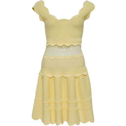 Alexia abito con orlo a smerlo - giallo