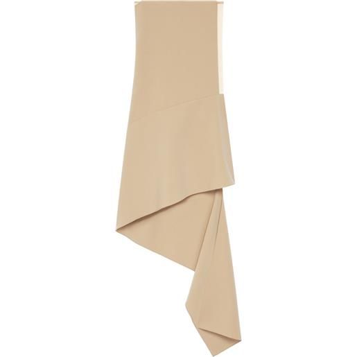 Courrèges abito asimmetrico in crêpe - toni neutri