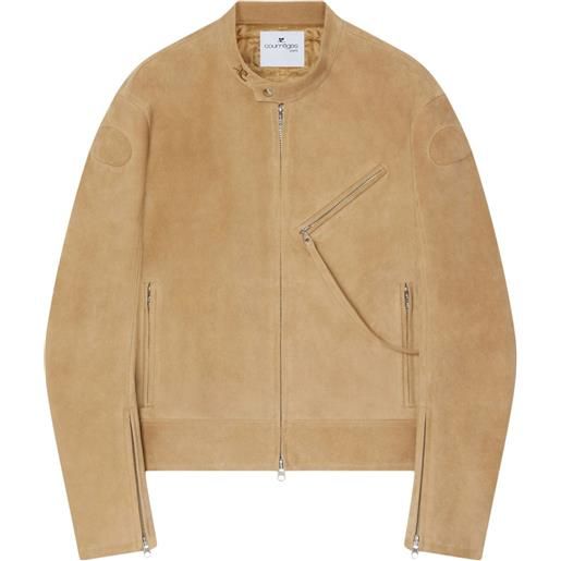 Courrèges giacca in pelle - marrone