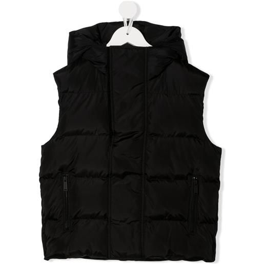 DSQUARED2 KIDS gilet imbottito con cappuccio - nero