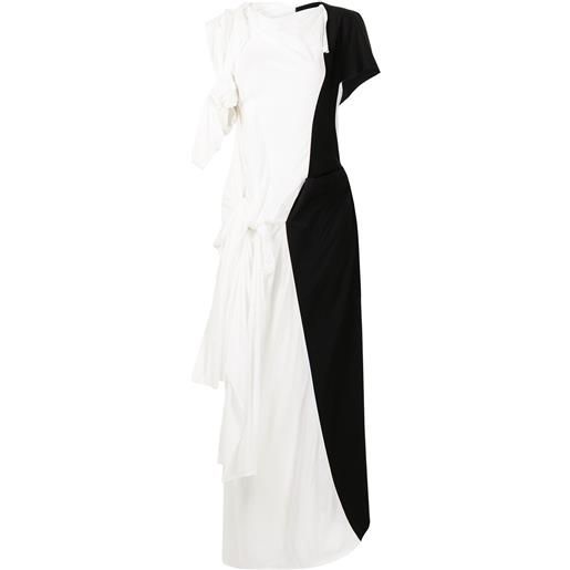 Yohji Yamamoto abito asimmetrico con design color-block - bianco