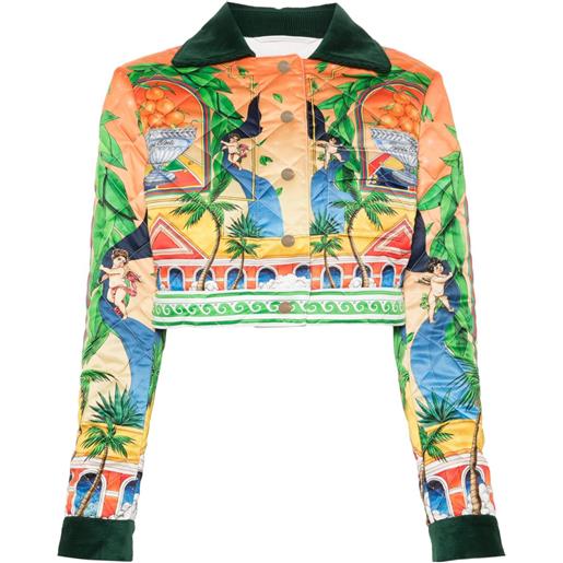 Casablanca giacca crop triomphe d'orange - arancione