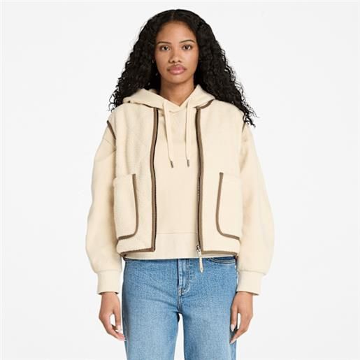 Timberland - gilet in pile a pelo lungo da donna in beige, donna, beige, taglia: l