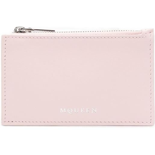 Alexander McQueen portafoglio con zip - rosa