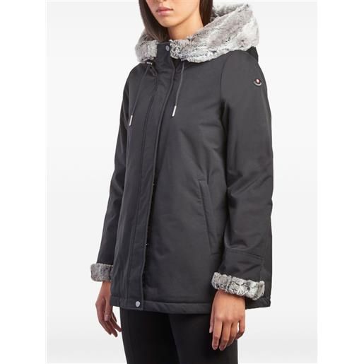 Canadiens giacca in pelliccia sintetica con cappuccio - nero