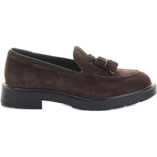Fratelli Rossetti mocassini kelso in pelle scamosciata con nappine - marrone