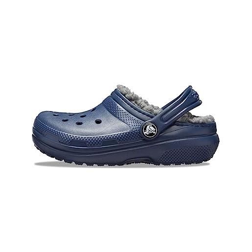 Crocs classic lined clog t, zoccoli unisex - bambini e ragazzi, navy charcoal, 23/24 eu
