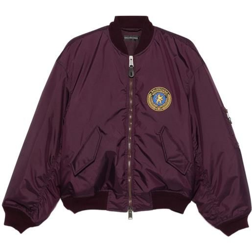 Balenciaga bomber con applicazione logo - viola