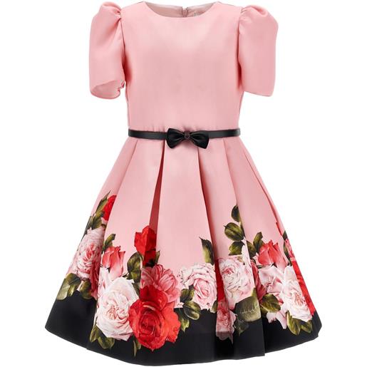 Monnalisa abito con stampa rose - rosa