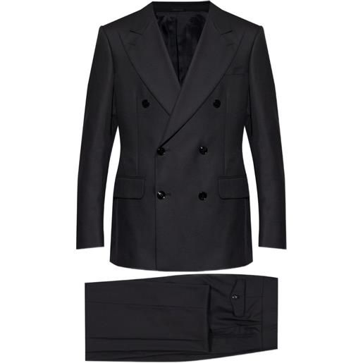 Giorgio Armani completo doppiopetto in lana - nero