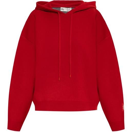 Tory Burch felpa con ricamo logo - rosso