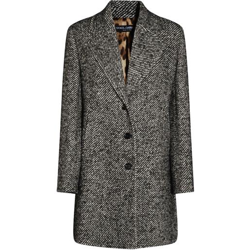 Dolce & Gabbana cappotto con motivo a spina di pesce - nero