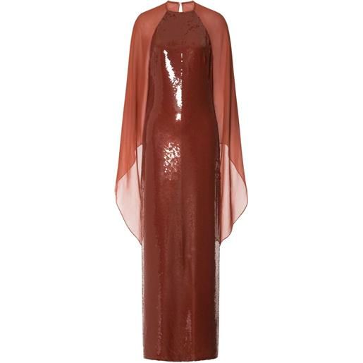 Alberta Ferretti abito da sera con paillettes - marrone