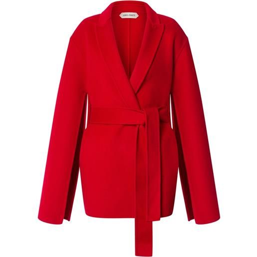 Alberta Ferretti blazer doppiopetto con cintura - rosso