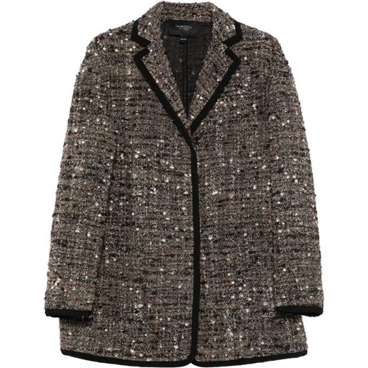 Giambattista Valli cappotto con bordo in tweed - grigio