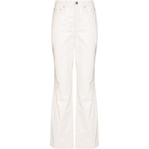 REMAIN pantaloni dritti in pelle - bianco