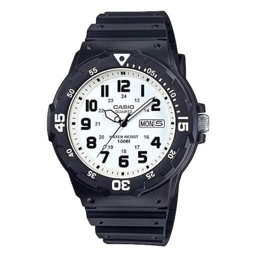 Casio orologio da polso da uomo al quarzo casual bracciale e cassa in resin di colore black display analogico white - mrw-200h-7b