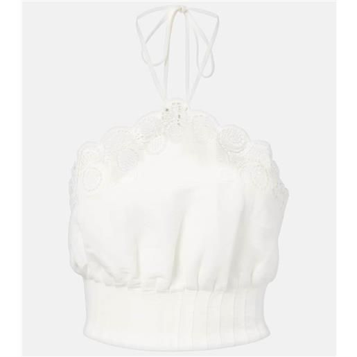 Simkhai top cropped mellie in misto lino