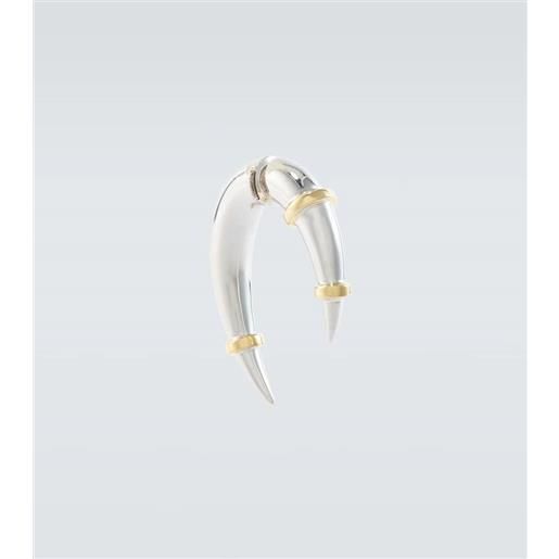 Rainbow K orecchino singolo horn in oro bianco e giallo 14kt