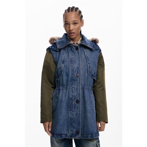 Desigual parka combinata con pelliccia