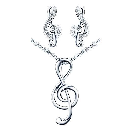 Infinite U Fashion nota musicale in argento Sterling 925 con zirconi