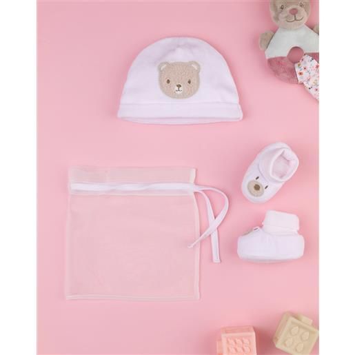 Prénatal set cappellino e babucce bimba rosa