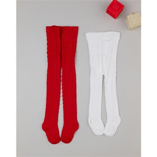 Prénatal pack 2 collant rosso e bianco