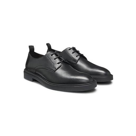 BOSS scarpe derby in pelle con suola in gomma, nero