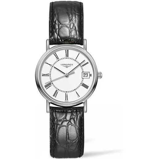 Longines orologio presence l4.320.4.11.2 quarzo bianco 30mm donna Longines