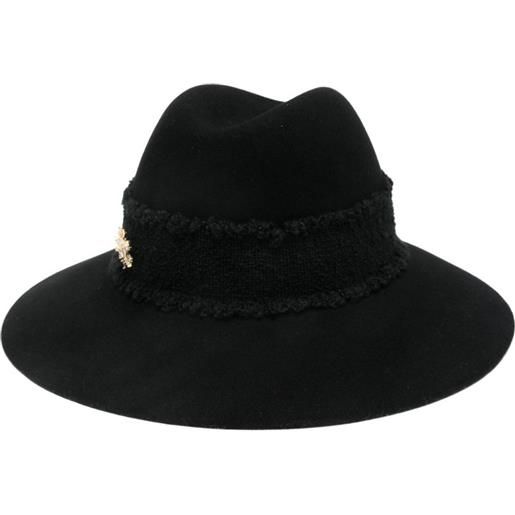 Borsalino fedora con decorazione - nero