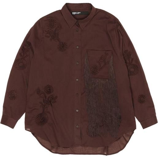 Bimba y Lola camicia con ricamo - marrone