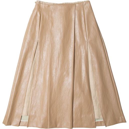 Muller Of Yoshiokubo gonna plissettata con spacco - toni neutri