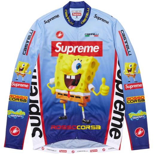 Supreme x sponge. Bob square. Pants top da ciclismo castelli® ss 25 - "white" - blu