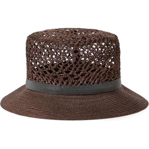 Brunello Cucinelli cappello bucket con design intrecciato - marrone