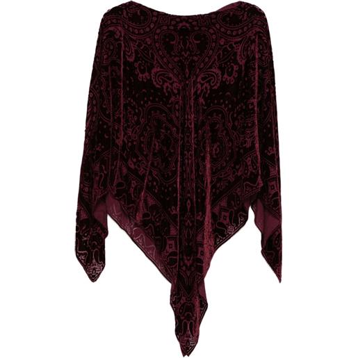 ETRO poncho con stampa paisley - rosso
