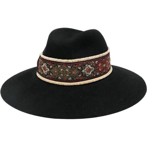 Borsalino cappello hut con ricamo - nero