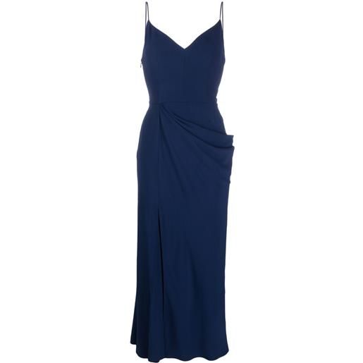 Alexander McQueen abito midi drappeggiato - blu
