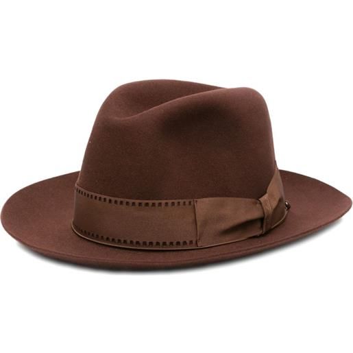 Borsalino fedora hut con nastro - marrone