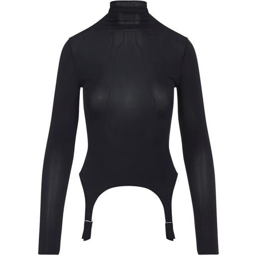 Jean Paul Gaultier top a collo alto garter - blu