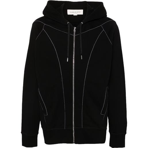 Alexander McQueen giacca con cuciture a contrasto - nero