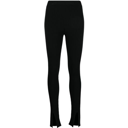 AERON leggings a coste con spacco - nero