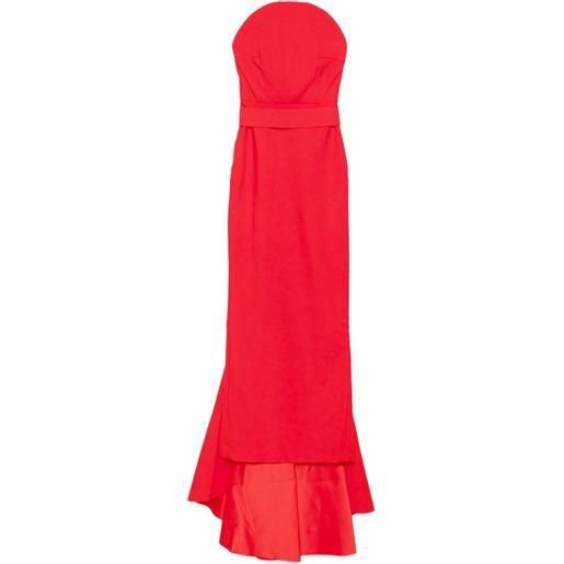 Solace London abito lungo citra con cintura e orlo a coda di pesce - rosso