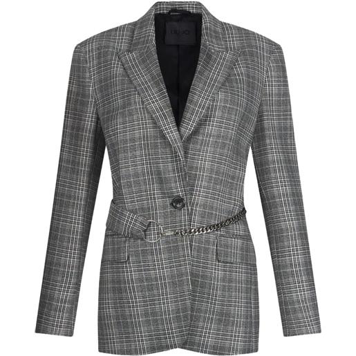 LIU JO blazer a quadri - grigio
