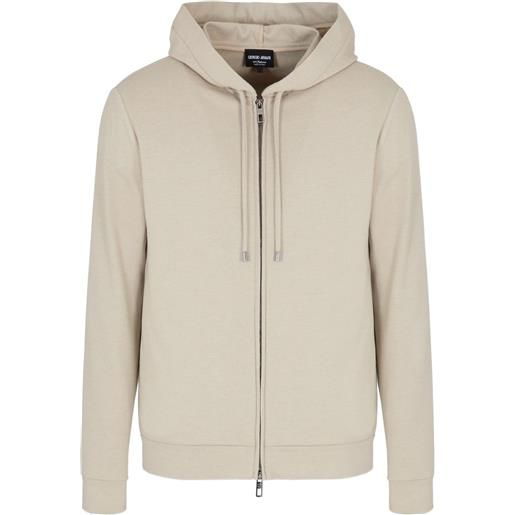 Giorgio Armani felpa con cappuccio e zip - toni neutri