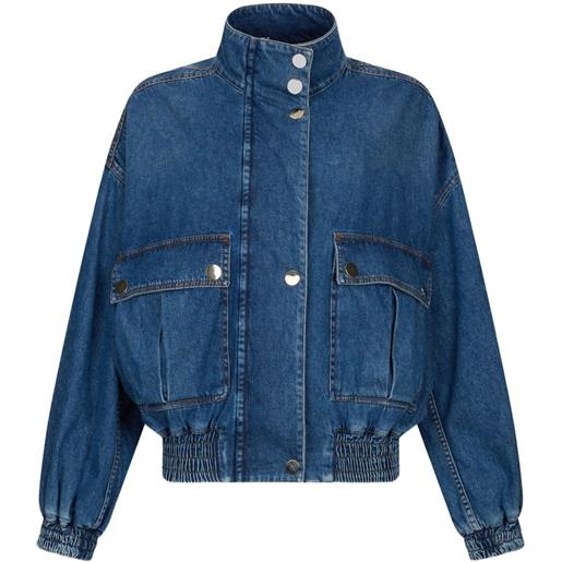 LIU JO bomber denim con maniche a palloncino - blu