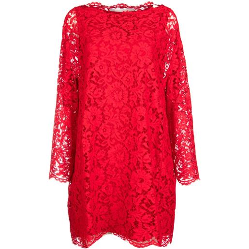 Valentino Garavani abito corto con pizzo a fiori - rosso