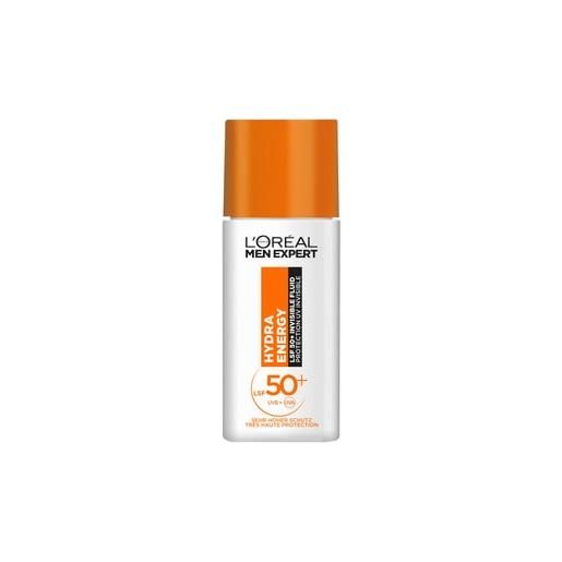 L'Oréal Men Expert hydra energy fluido invisibile quotidiano protezione solare spf 50+ protezione solare 50 ml
