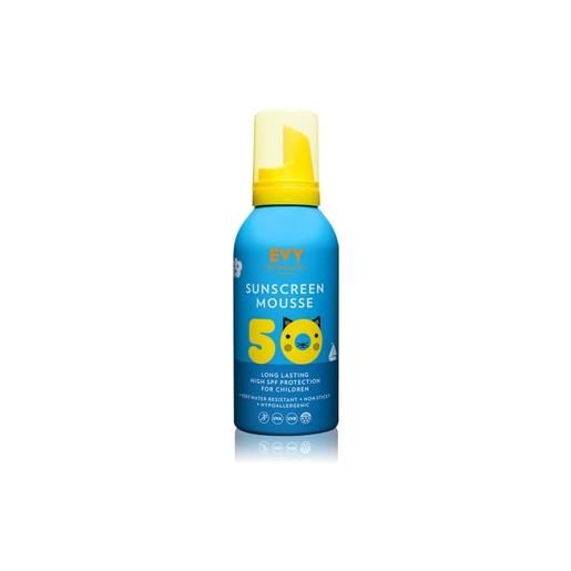 EVY Technology sunscreen mousse spf 50 kids face and body protezione solare 150 ml